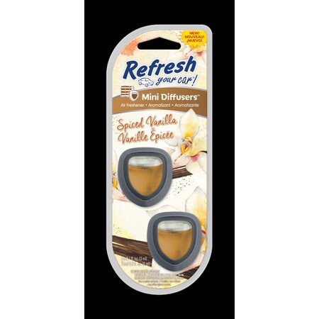 Refresh Your Car Refresh Your Car Mini Diffusers Spiced Vanilla Scent Mini Car Diffuser 0.2 oz Liquid 2 pk E301451600